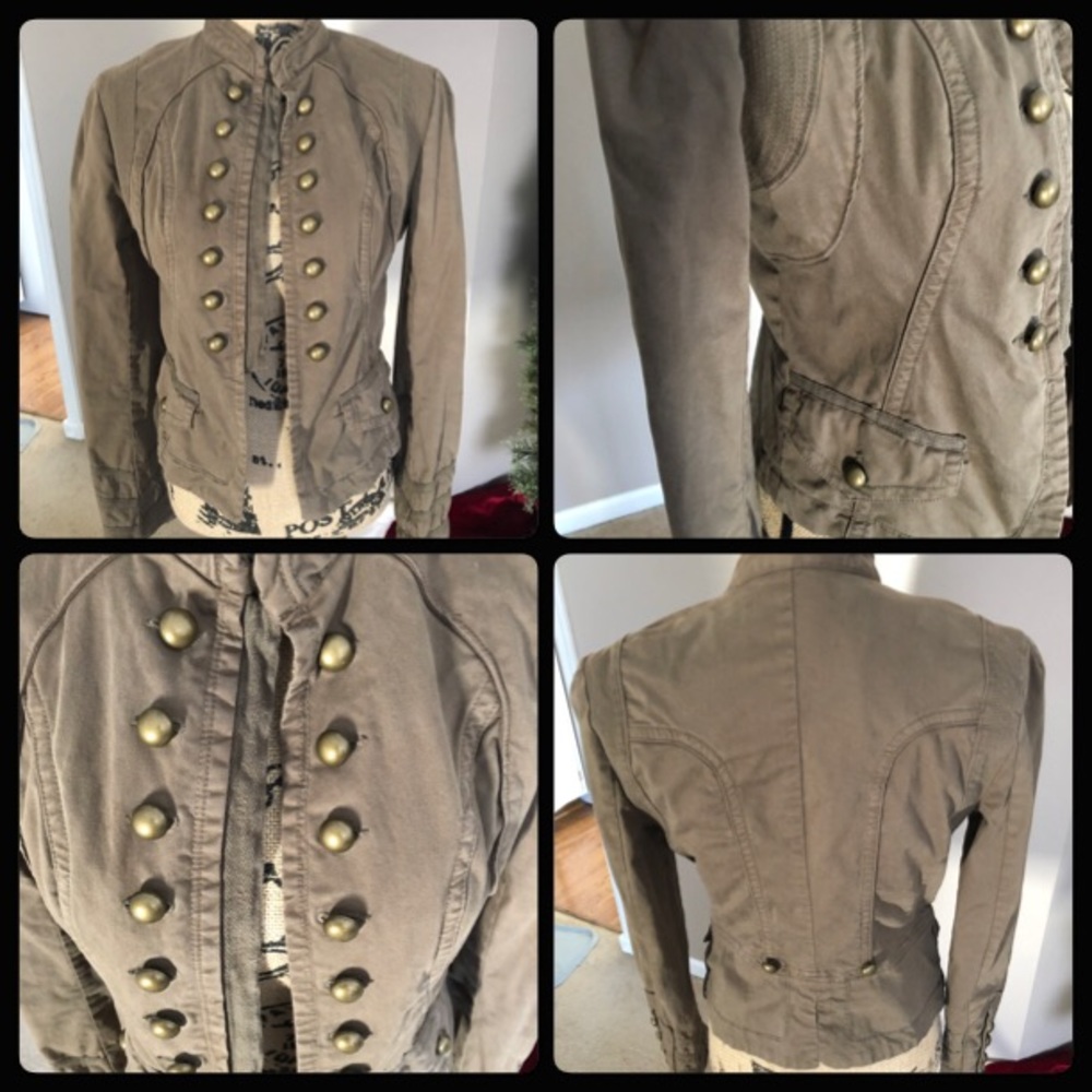 Willow and Clay Olive Green Military Jacket